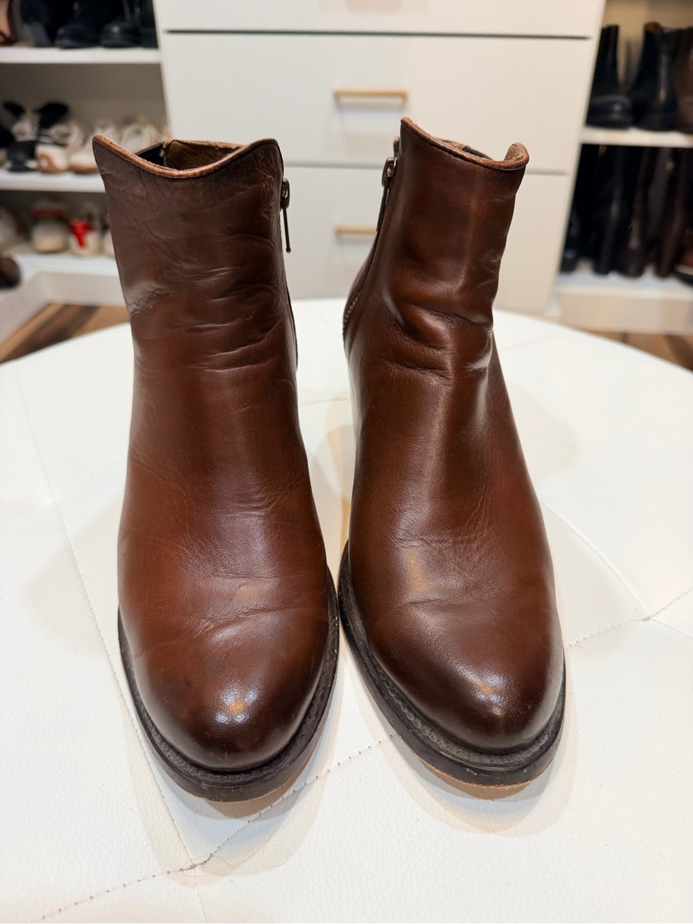 Rio Grande Brown Leather Western Ankle Boots